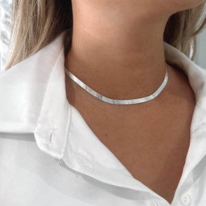 Silver Herringbone Necklace